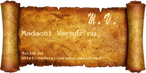 Madacsi Versény névjegykártya